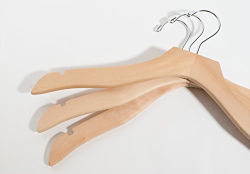 Classic Wood Bridal Dress Hangers - Pack of 10