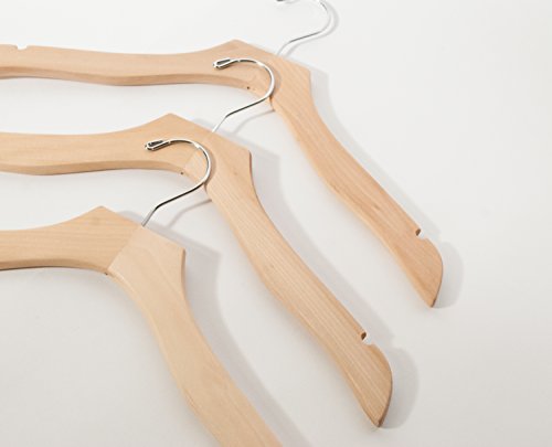 Classic Wood Bridal Dress Hangers - Pack of 10