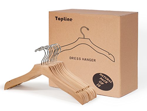 Classic Wood Bridal Dress Hangers - Pack of 10