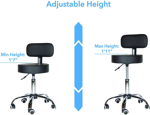 Rolling All-Purpose Stool (With Backrest)