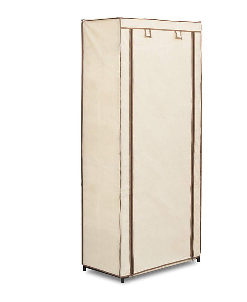 Freestanding Covered Closet - 6 Shelves with Hanging Rack
