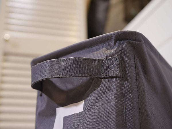 Slim Collapsible Laundry Hamper with Lockable Wheels, and Mesh Drawstring Closure